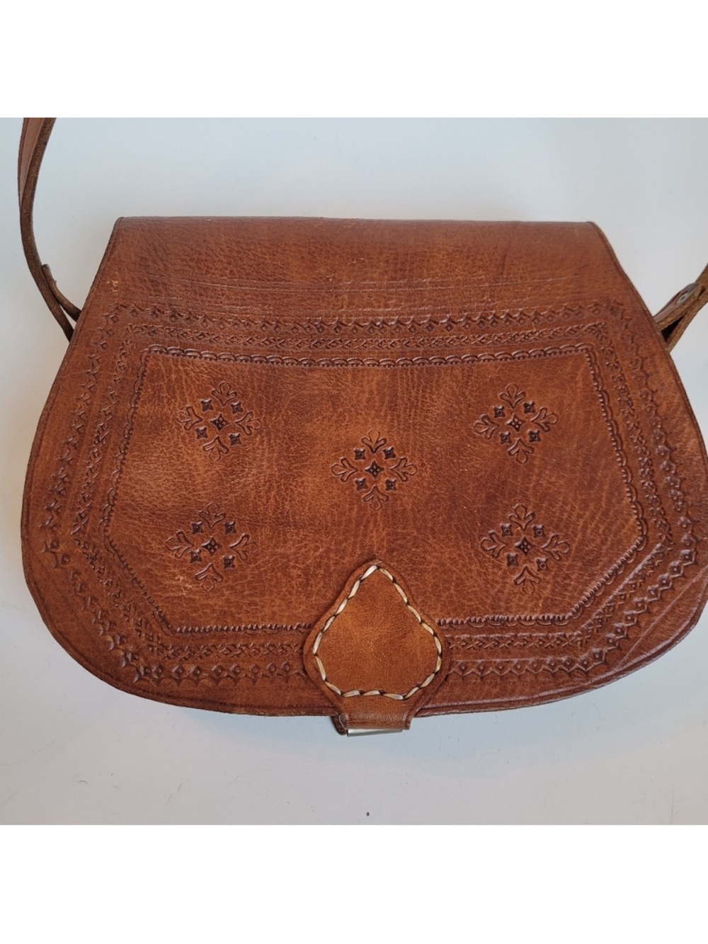Bohemian Tooled Leather
Crossbody Saddle Bag - Picture 2 of 14